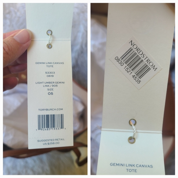 Tory Burch Gemini Link Canvas Tote Light Umber Gemini Link- New W/ Tag Flaws - Picture 11 of 15